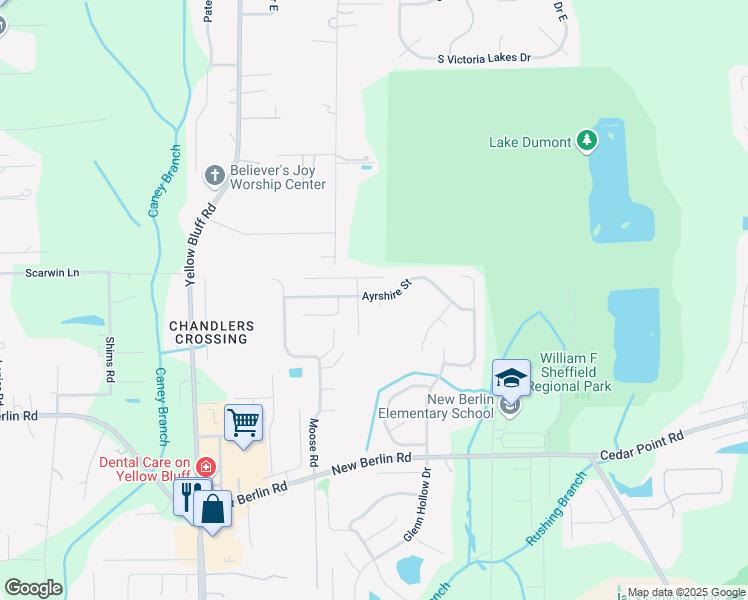 map of restaurants, bars, coffee shops, grocery stores, and more near 12780 Ayrshire Court in Jacksonville