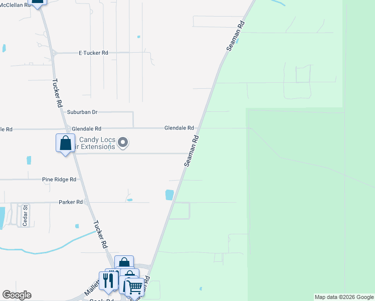 map of restaurants, bars, coffee shops, grocery stores, and more near 8805 Seaman Road in Vancleave