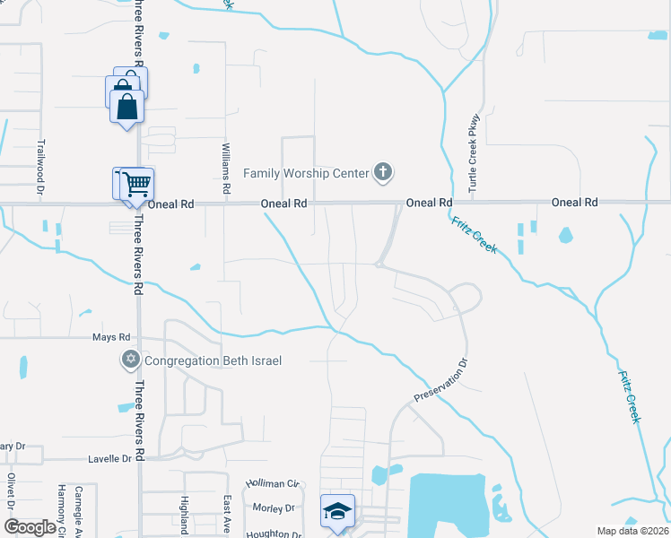 map of restaurants, bars, coffee shops, grocery stores, and more near 12488 Oneal Road in Gulfport