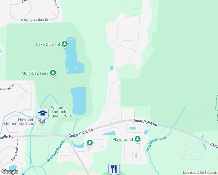 map of restaurants, bars, coffee shops, grocery stores, and more near 12670 Pine Marsh Way in Jacksonville