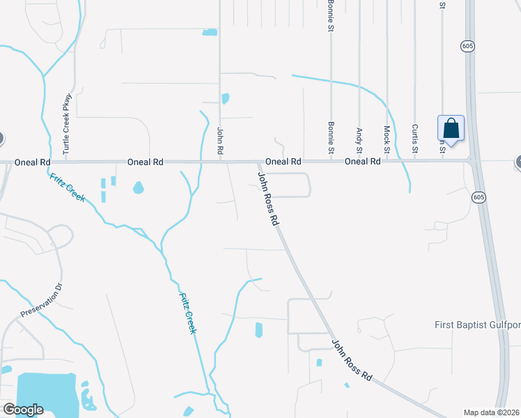 map of restaurants, bars, coffee shops, grocery stores, and more near 12721-12739 John Ross Road in Gulfport