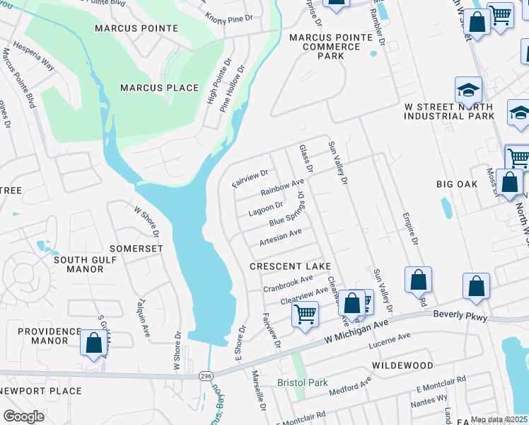map of restaurants, bars, coffee shops, grocery stores, and more near 911 Lagoon Drive in Pensacola