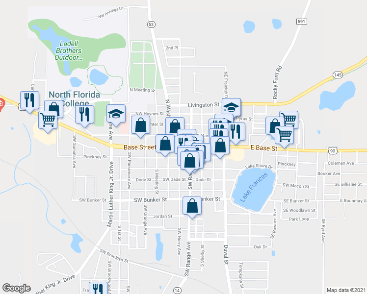map of restaurants, bars, coffee shops, grocery stores, and more near 176 Base Street in Madison