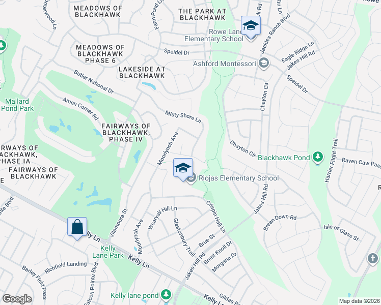 map of restaurants, bars, coffee shops, grocery stores, and more near 3221 Misty Shore Lane in Pflugerville