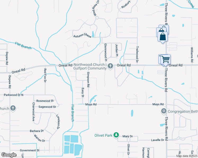 map of restaurants, bars, coffee shops, grocery stores, and more near 8 Briarwood Drive East in Gulfport