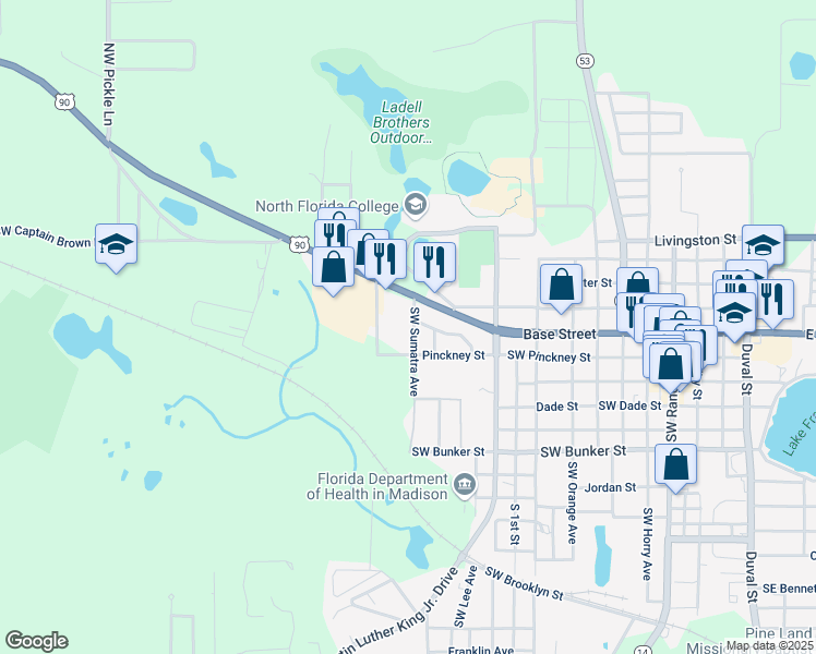 map of restaurants, bars, coffee shops, grocery stores, and more near 170 Southwest Sumatra Avenue in Madison