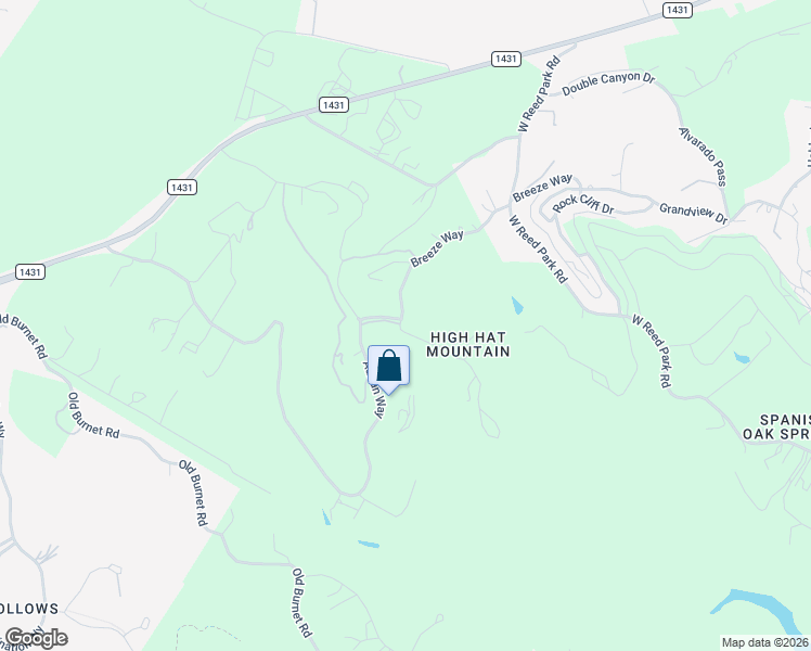 map of restaurants, bars, coffee shops, grocery stores, and more near 8149 Breeze Way in Jonestown