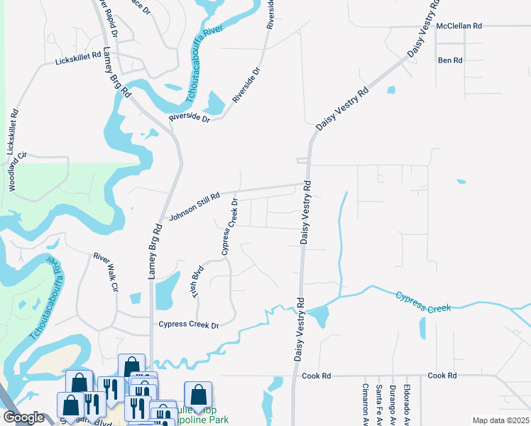 map of restaurants, bars, coffee shops, grocery stores, and more near 2955 Cypress Creek Drive in Biloxi