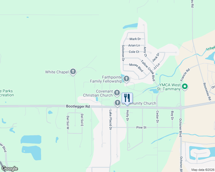 map of restaurants, bars, coffee shops, grocery stores, and more near 212 Hidden Creek Boulevard in Covington