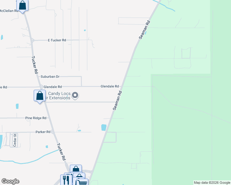 map of restaurants, bars, coffee shops, grocery stores, and more near 8805 Seaman Road in Vancleave