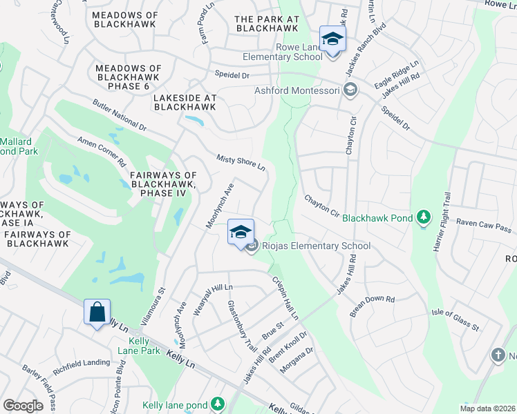 map of restaurants, bars, coffee shops, grocery stores, and more near 3221 Misty Shore Lane in Pflugerville