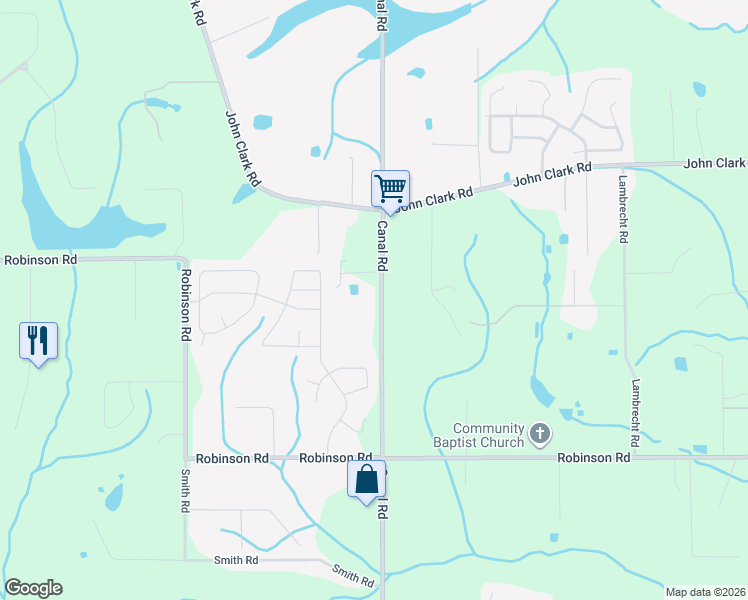 map of restaurants, bars, coffee shops, grocery stores, and more near 12481 Canal Road in Gulfport