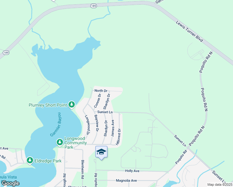 map of restaurants, bars, coffee shops, grocery stores, and more near 18 North Drive in Shalimar