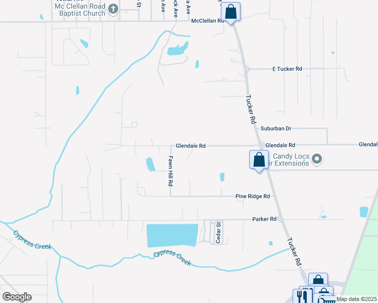 map of restaurants, bars, coffee shops, grocery stores, and more near 14605 Glendale Road in Ocean Springs