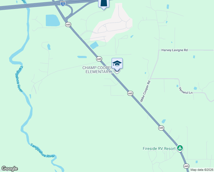 map of restaurants, bars, coffee shops, grocery stores, and more near 42227 South Falcon Drive in Ponchatoula