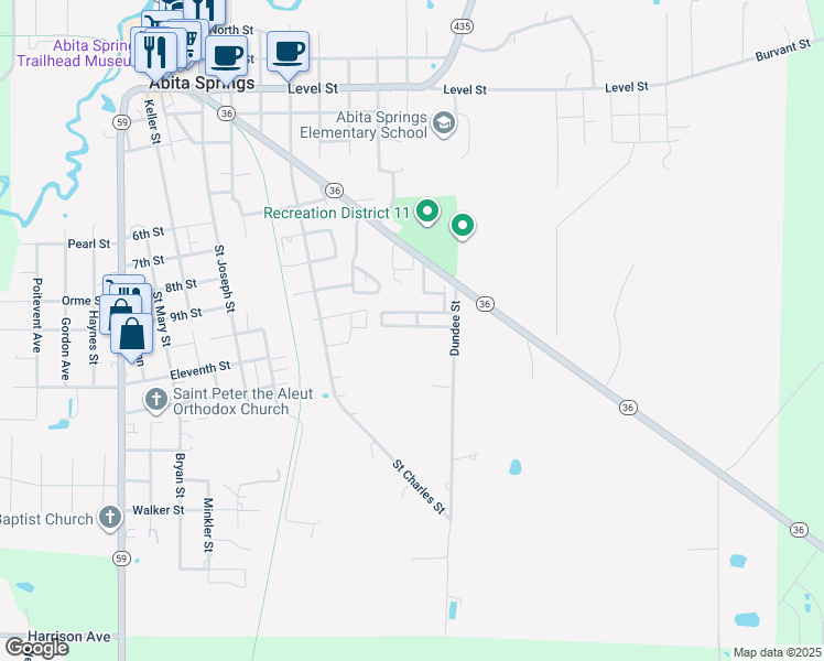 map of restaurants, bars, coffee shops, grocery stores, and more near 3085 Dundee Loop South in Abita Springs