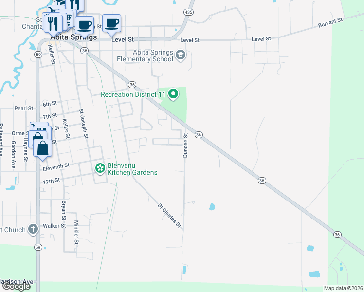 map of restaurants, bars, coffee shops, grocery stores, and more near 2024 Dundee Loop North in Abita Springs