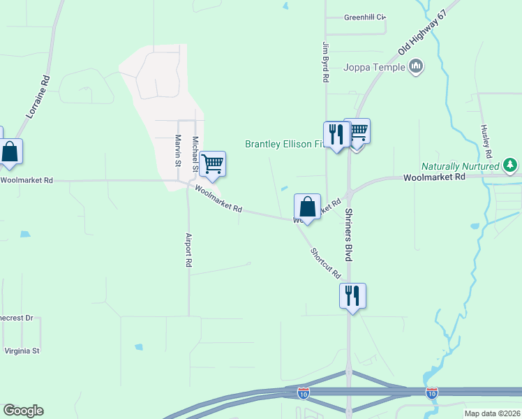 map of restaurants, bars, coffee shops, grocery stores, and more near 8278 Woolmarket Road in Biloxi