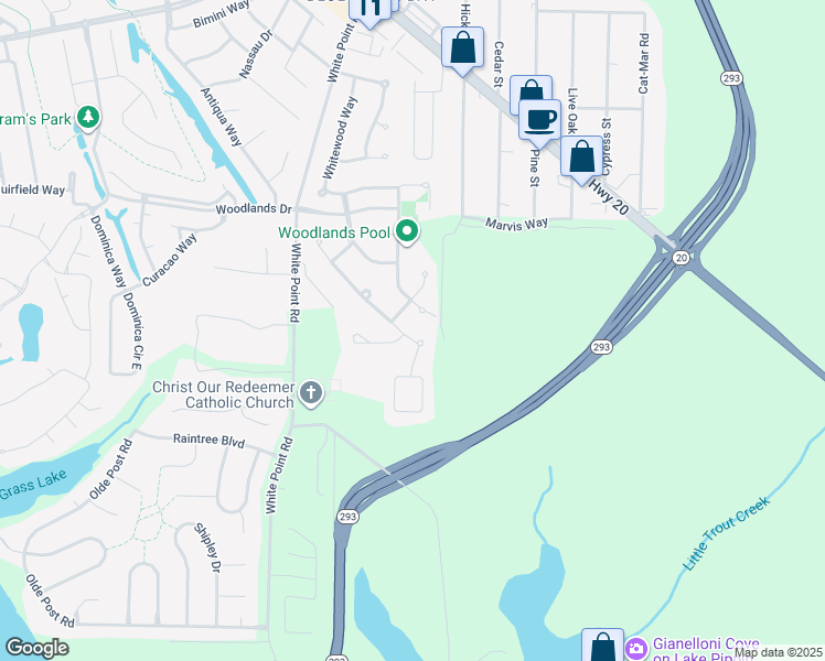map of restaurants, bars, coffee shops, grocery stores, and more near 504 South Greenwood Cove in Niceville