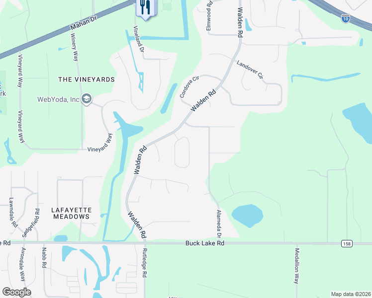 map of restaurants, bars, coffee shops, grocery stores, and more near 6730 Walden Circle in Tallahassee