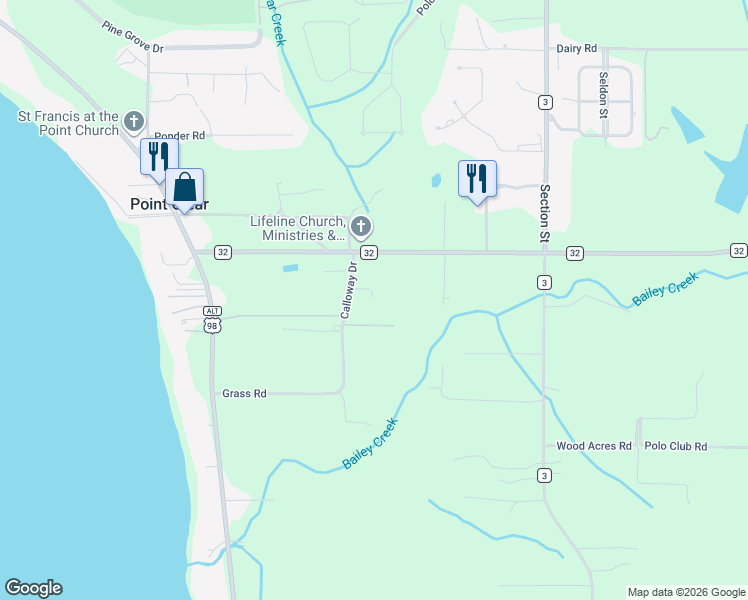 map of restaurants, bars, coffee shops, grocery stores, and more near 6560 Jerry Brown Lane in Fairhope
