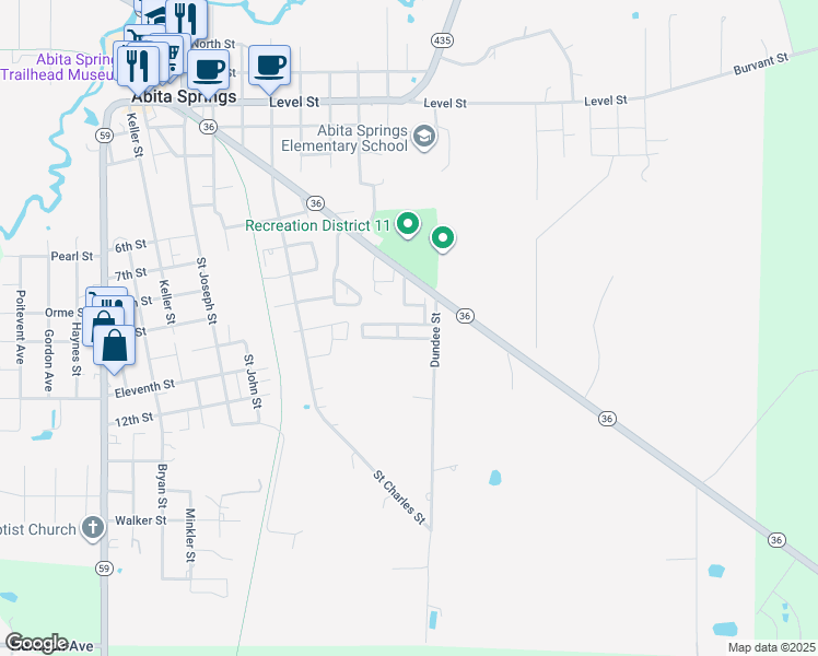 map of restaurants, bars, coffee shops, grocery stores, and more near 2024 Dundee Loop North in Abita Springs