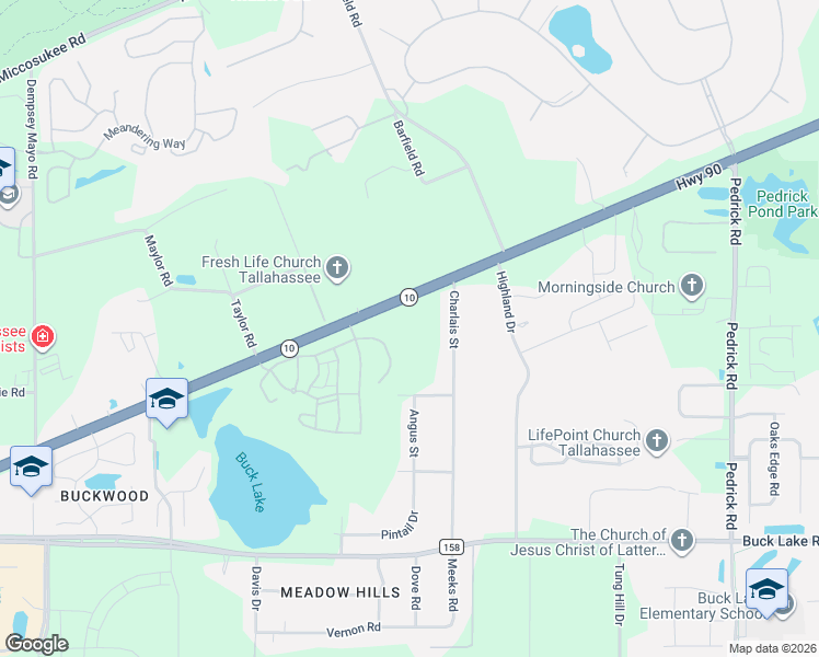 map of restaurants, bars, coffee shops, grocery stores, and more near 1992 Charlais Street in Tallahassee