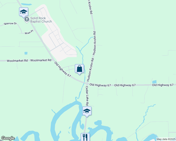 map of restaurants, bars, coffee shops, grocery stores, and more near 12491 Hudson Krohn Road in Biloxi