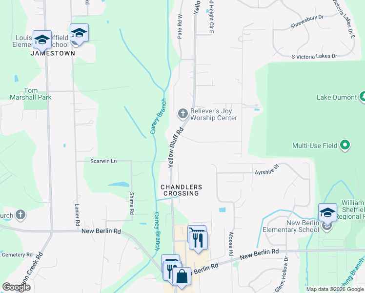map of restaurants, bars, coffee shops, grocery stores, and more near 12975 Yellow Bluff Road in Jacksonville