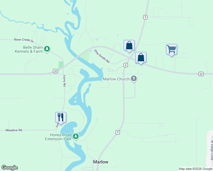 map of restaurants, bars, coffee shops, grocery stores, and more near 16905 Sweeney Road in Summerdale