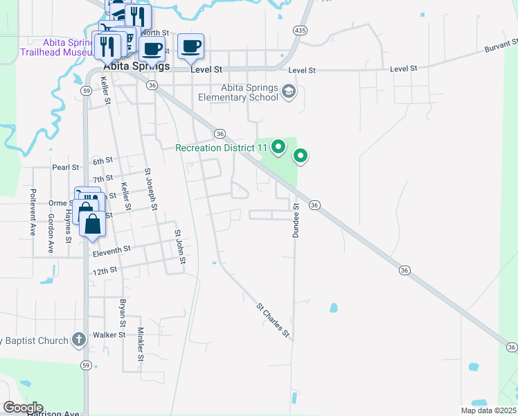 map of restaurants, bars, coffee shops, grocery stores, and more near 2080 Dundee Loop South in Abita Springs