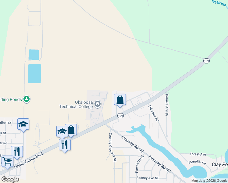 map of restaurants, bars, coffee shops, grocery stores, and more near 325 Willow Court in Fort Walton Beach