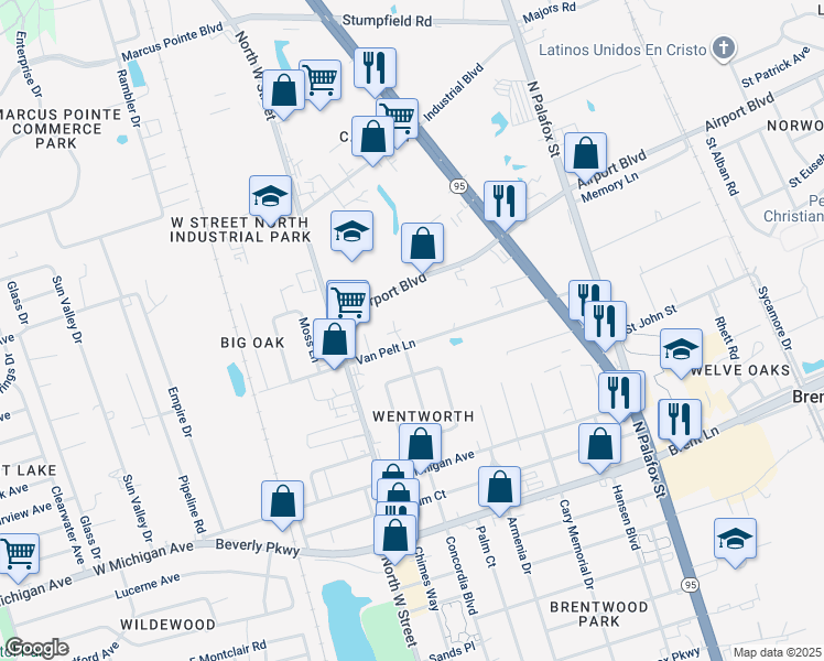 map of restaurants, bars, coffee shops, grocery stores, and more near 480 Van Pelt Ln in Pensacola