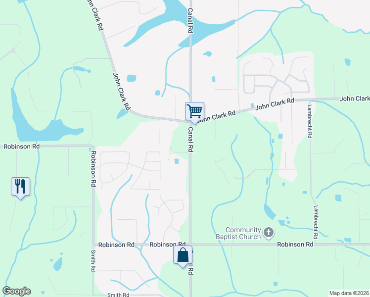 map of restaurants, bars, coffee shops, grocery stores, and more near 12529 Canal Road in Gulfport