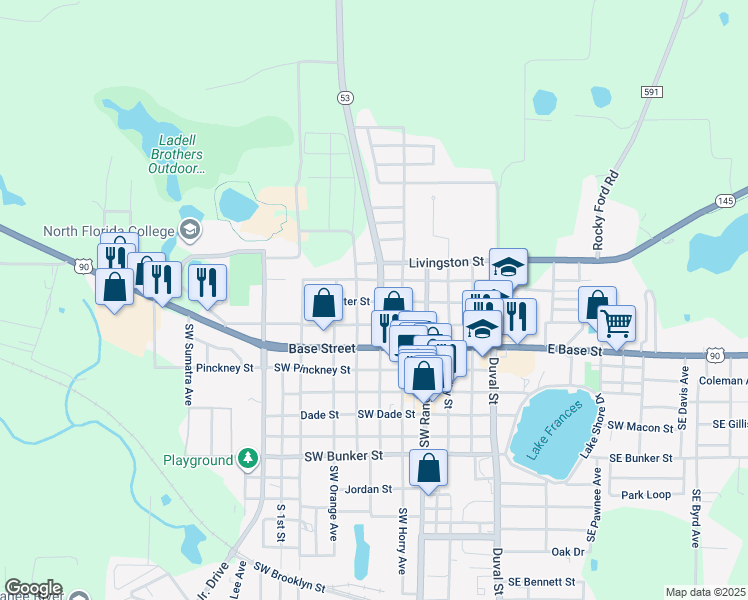 map of restaurants, bars, coffee shops, grocery stores, and more near 211 North Washington Street in Madison