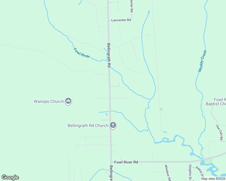 map of restaurants, bars, coffee shops, grocery stores, and more near 10527 Bellingrath Rd in Theodore