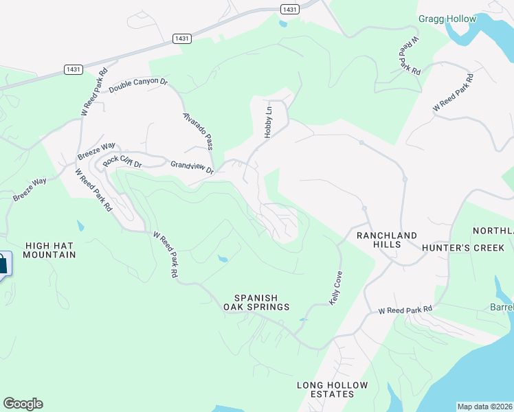 map of restaurants, bars, coffee shops, grocery stores, and more near 8614 Tip Top Drive in Jonestown