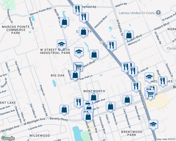 map of restaurants, bars, coffee shops, grocery stores, and more near 480 Van Pelt Ln in Pensacola