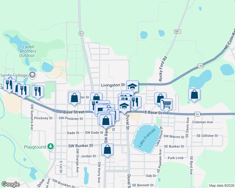 map of restaurants, bars, coffee shops, grocery stores, and more near 205-207 Northeast Shelby Avenue in Madison