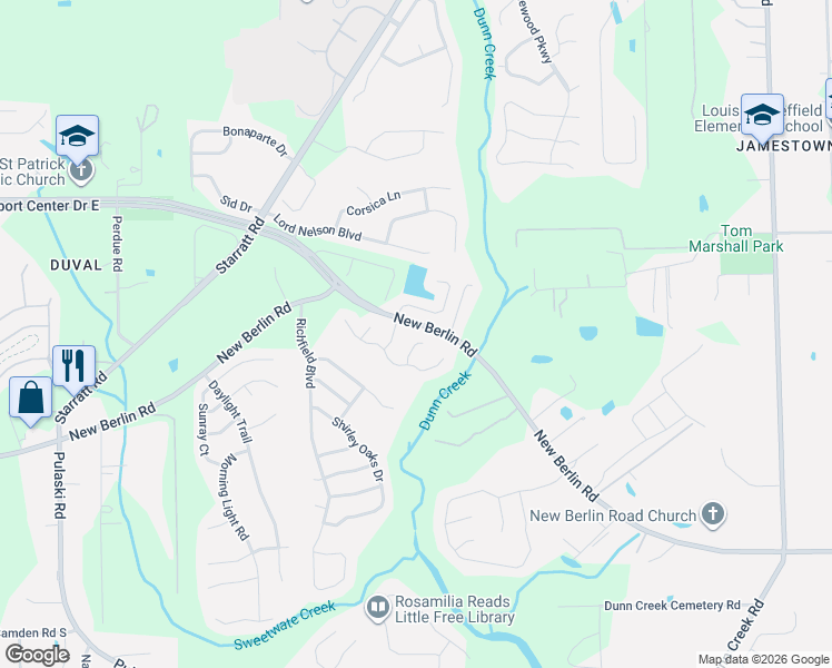 map of restaurants, bars, coffee shops, grocery stores, and more near 12712 Chandler View Court in Jacksonville