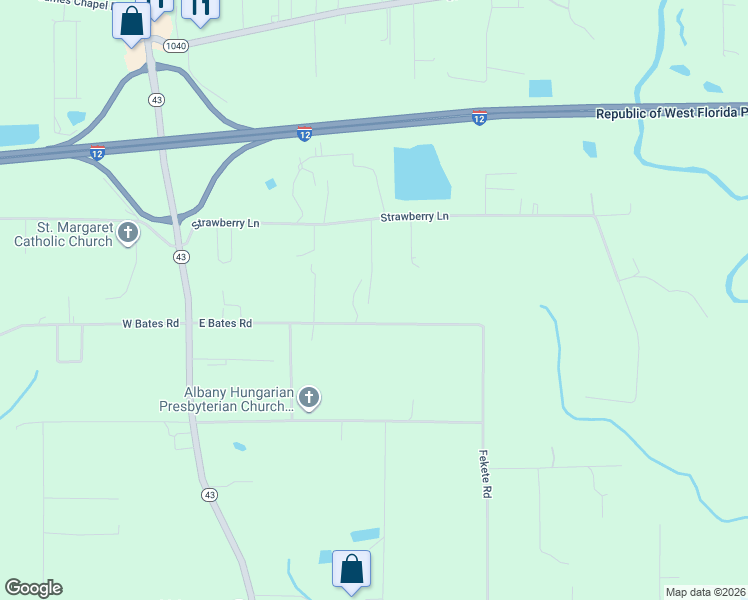 map of restaurants, bars, coffee shops, grocery stores, and more near 4 Frindik Lane in Hammond
