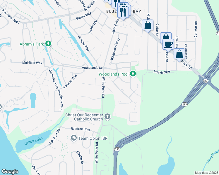 map of restaurants, bars, coffee shops, grocery stores, and more near 1333 Treasure Cove in Niceville