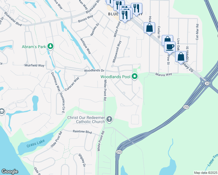 map of restaurants, bars, coffee shops, grocery stores, and more near 1347 Treasure Cove in Niceville