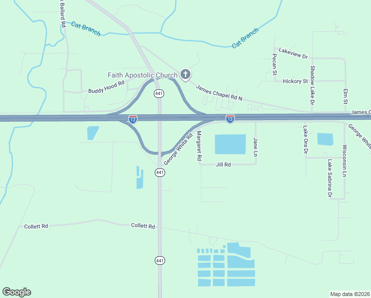 map of restaurants, bars, coffee shops, grocery stores, and more near 26600 George White Road in Holden