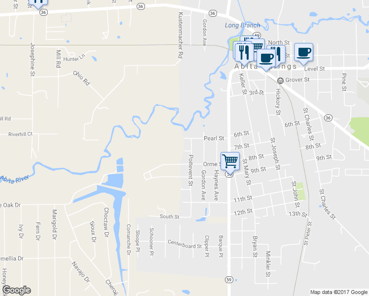 map of restaurants, bars, coffee shops, grocery stores, and more near 21413 Mary Street in Abita Springs