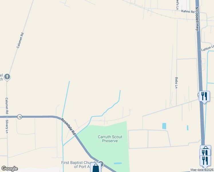 map of restaurants, bars, coffee shops, grocery stores, and more near 425 Mark Twain Lane in Port Allen