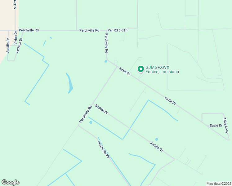 map of restaurants, bars, coffee shops, grocery stores, and more near 2497 Perchville Road in Eunice