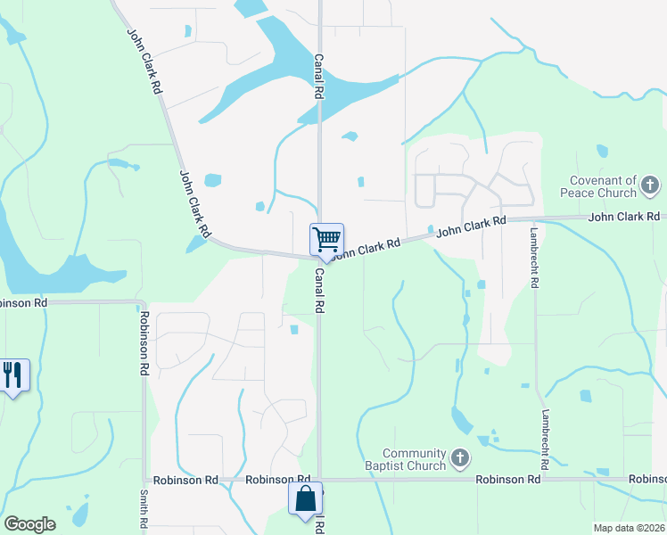 map of restaurants, bars, coffee shops, grocery stores, and more near 14085 John Clark Road in Gulfport