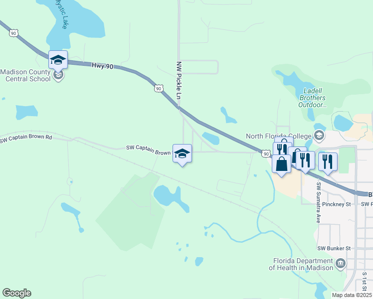map of restaurants, bars, coffee shops, grocery stores, and more near 261 Southwest Lemoyne Avenue in Madison