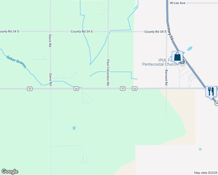 map of restaurants, bars, coffee shops, grocery stores, and more near 17910 County Road 32 in Summerdale
